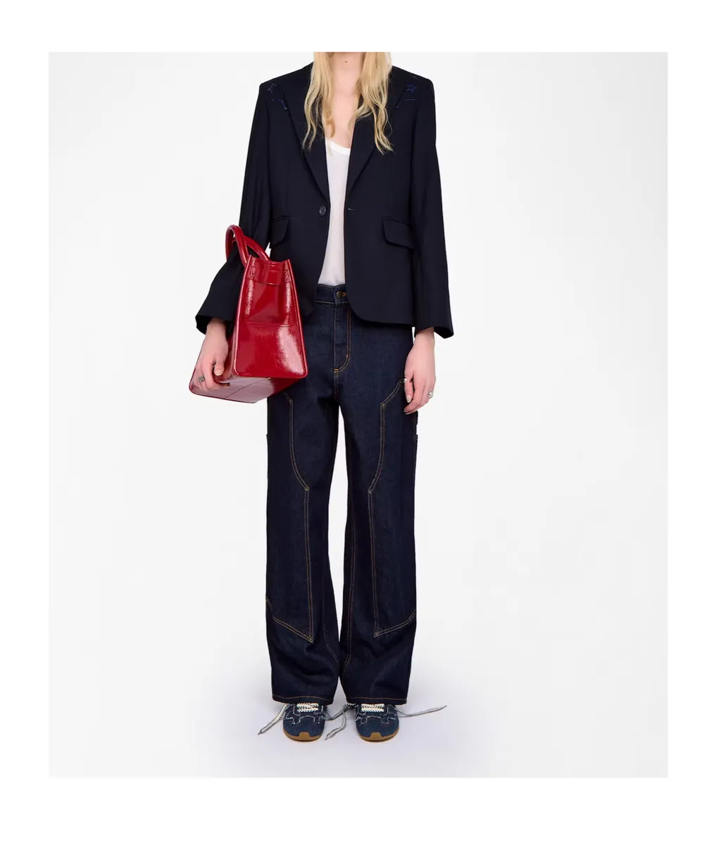 Vavy Rhinestone-Embellished Blazer