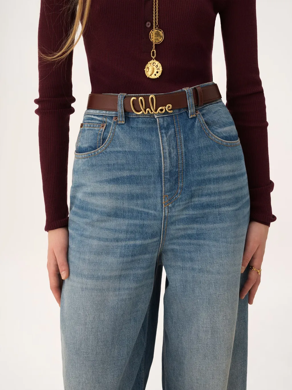 Chloé Iconic Logo Plaque Belt