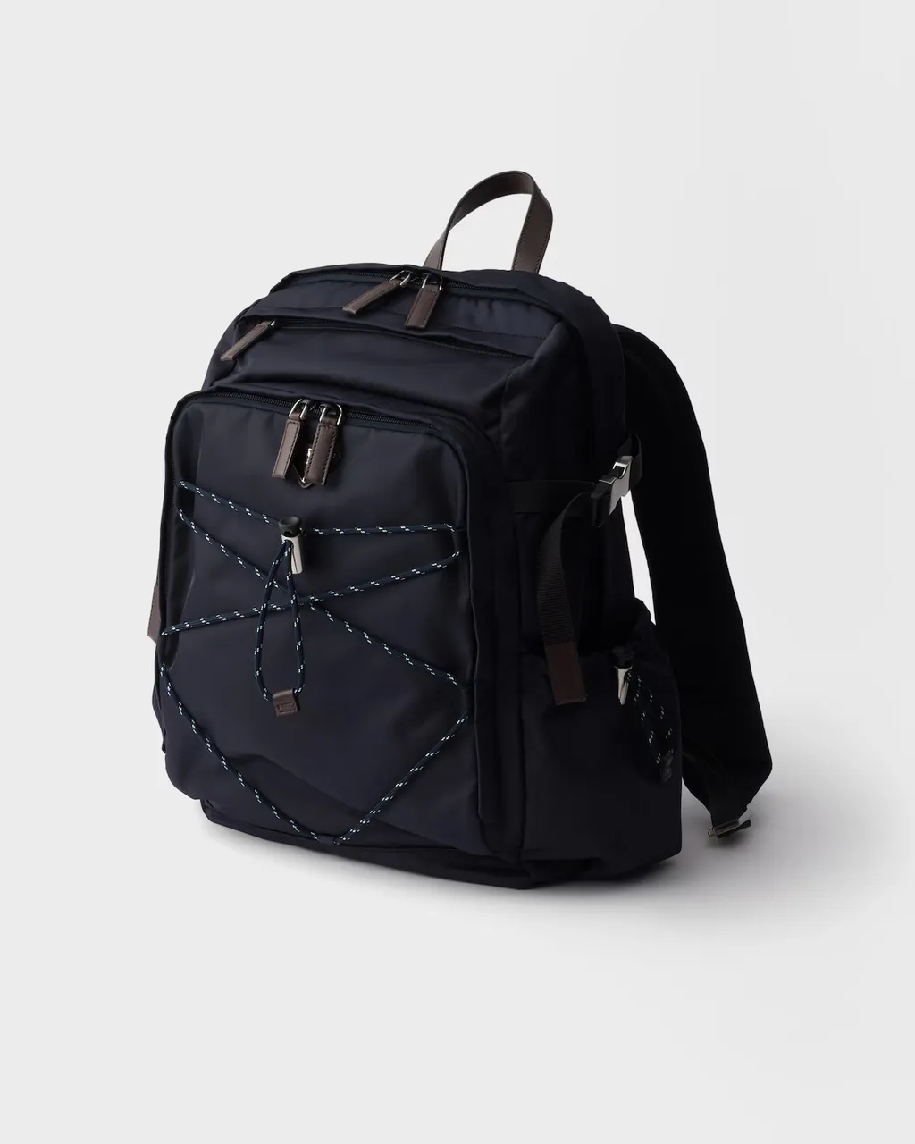Prada Triangle-Logo Zipped Backpack
