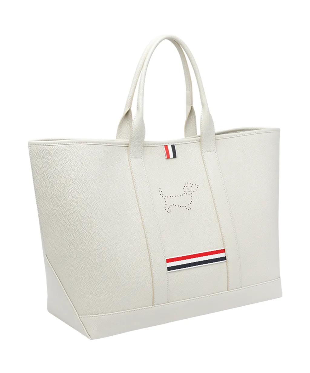 Thom Browne 3-Bar Striped Tote Bag