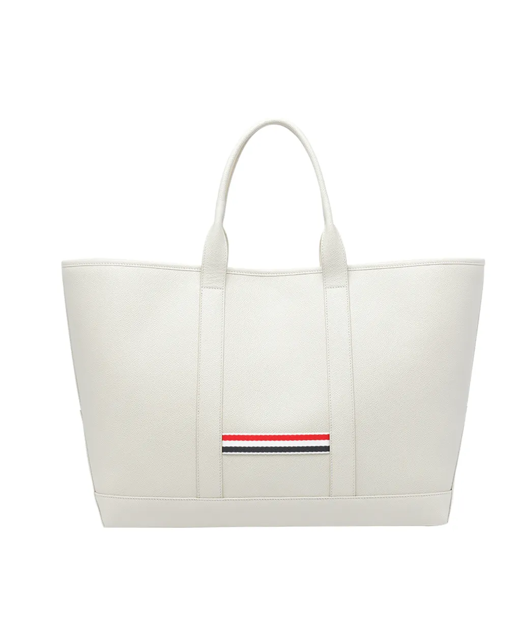 Thom Browne 3-Bar Striped Tote Bag