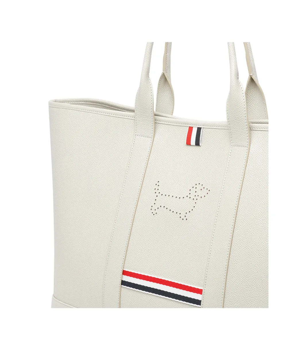 Thom Browne 3-Bar Striped Tote Bag