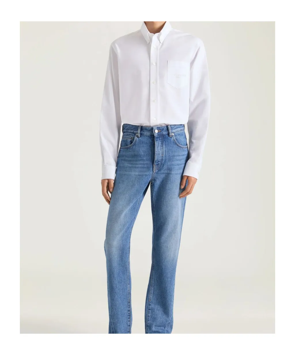 Shirt In Cotton Oxford With Givenchy Paris Jacquard