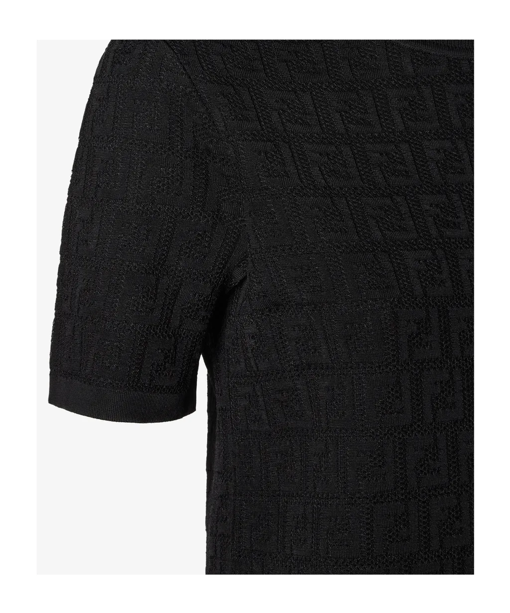 Fendi Ff Jacquard Short Sleeved Jumper