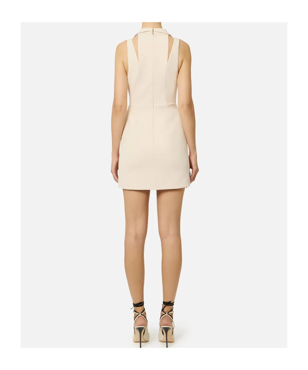 Peak-Lapel Mini Dress