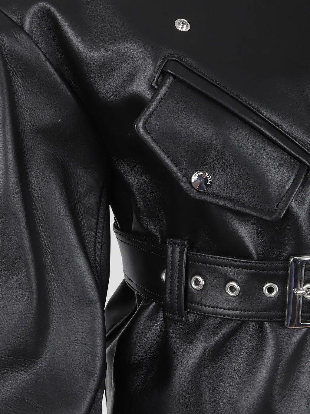 Simone Rocha	Cropped Sculpted Belt Detail Biker Jacket