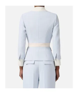 Colour-Blocking Button Jacket