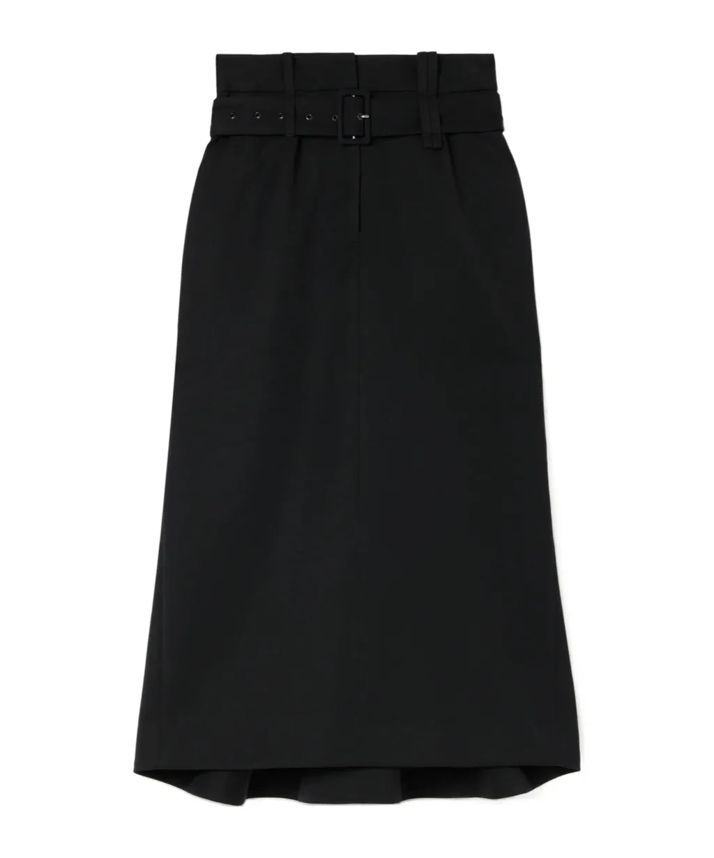 Multi Belt Loop Kick Back Skirt