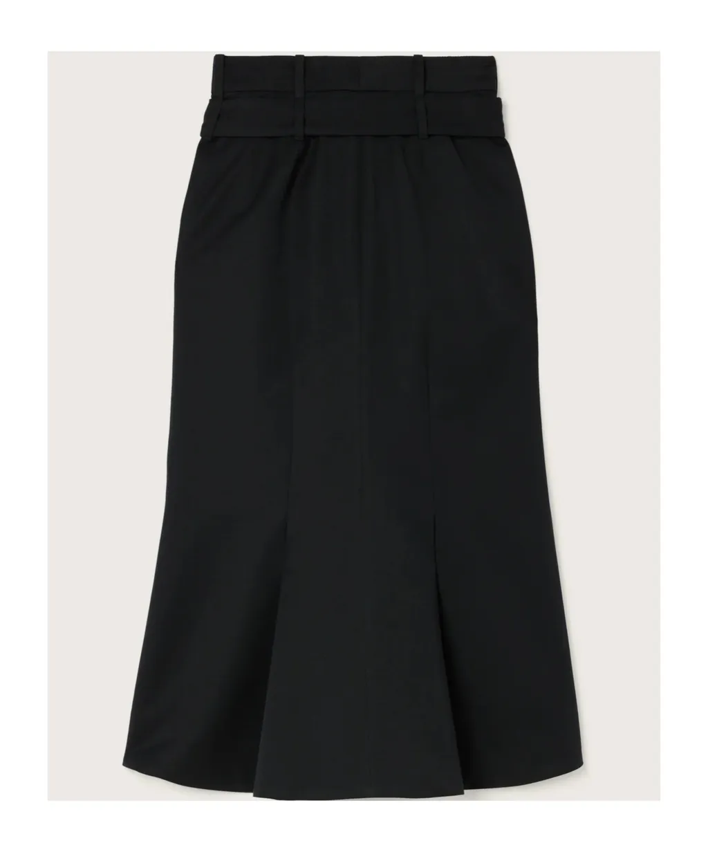 Multi Belt Loop Kick Back Skirt