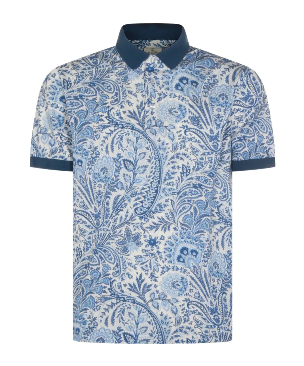 Etro Paisley-Printed Short Sleeved Polo Shirt