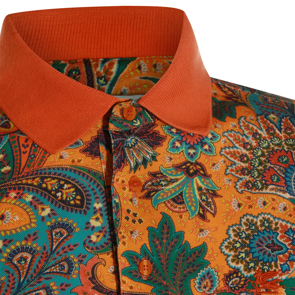 Etro Paisley-Printed Short Sleeved Polo Shirt