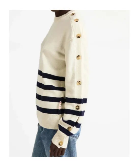 Jw Anderson Buttoned Sleeve Breton Jumper