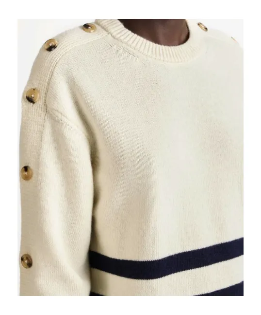 Jw Anderson Buttoned Sleeve Breton Jumper