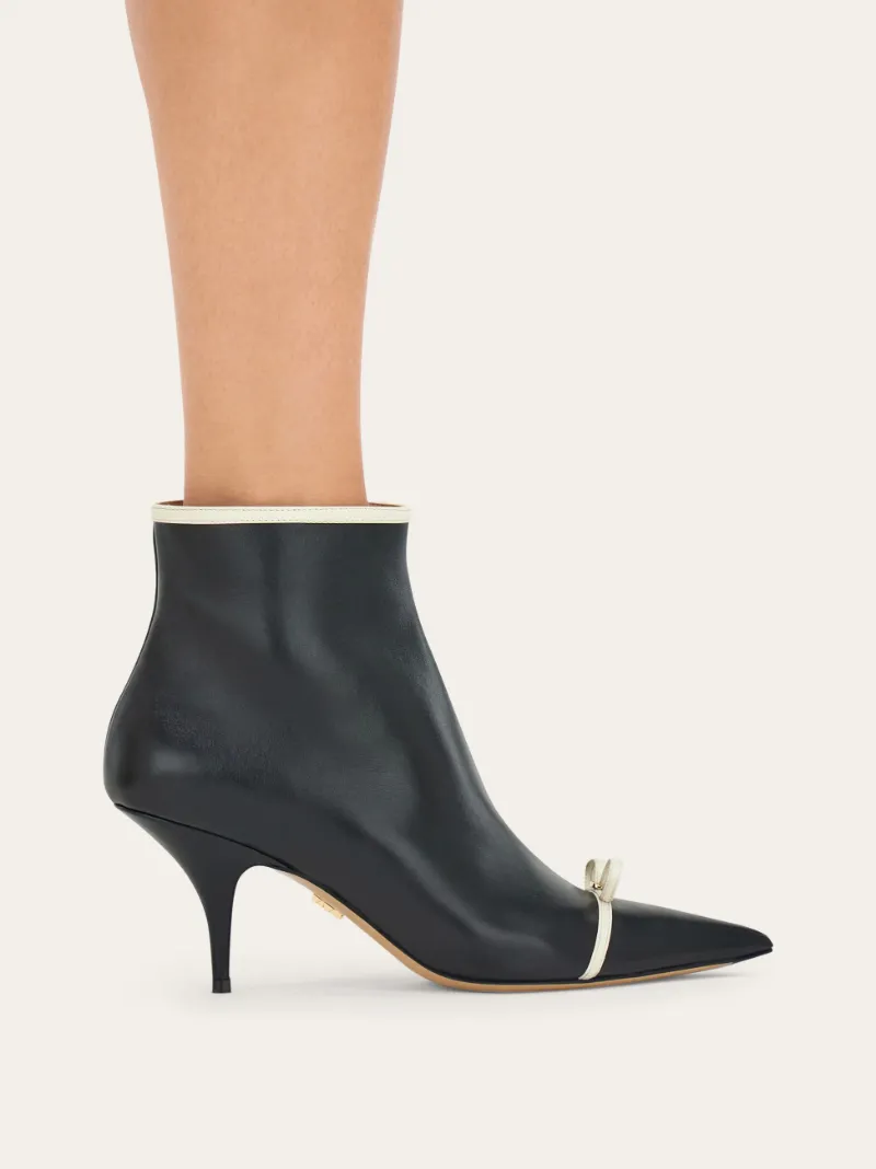 Pointed Ankle Boot With Mini Bow Detail