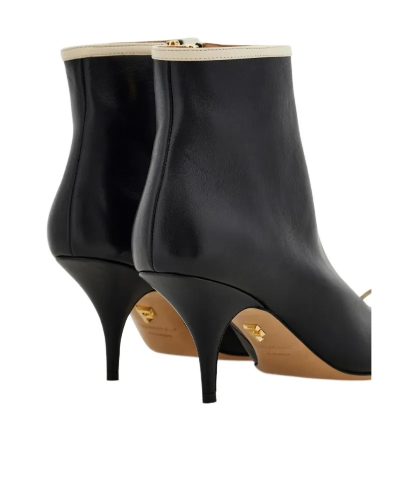 Pointed Ankle Boot With Mini Bow Detail