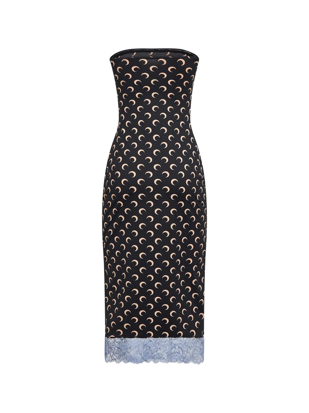 Marine Serre Black Recycled Jersey Moon Bustier Dress