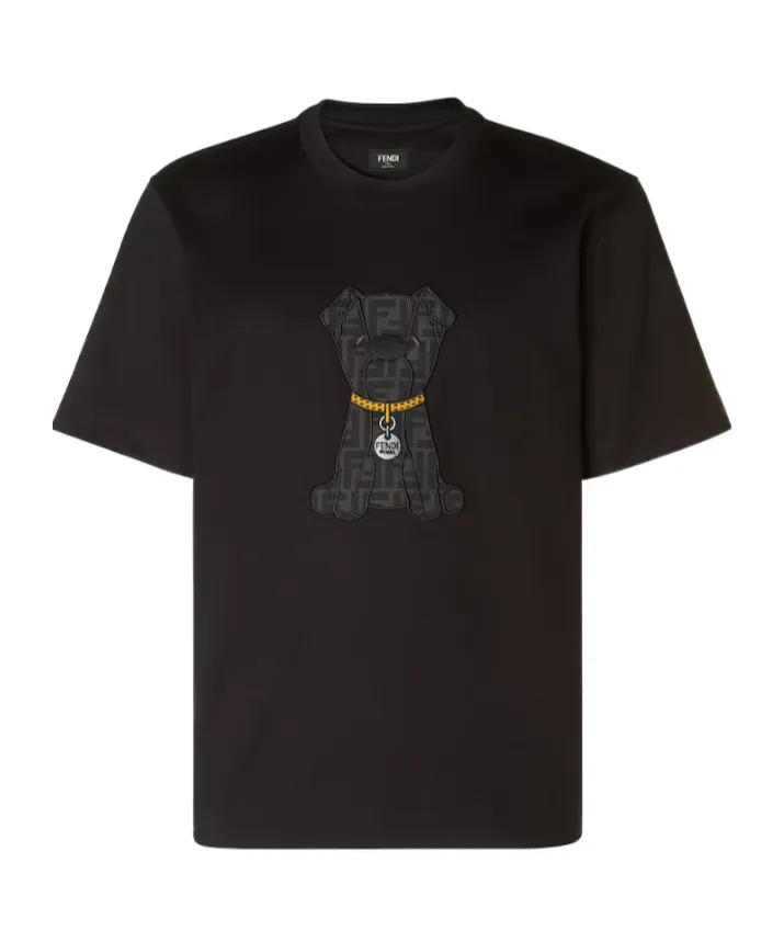 Fendi Logo Dog Crewneck T-Shirt