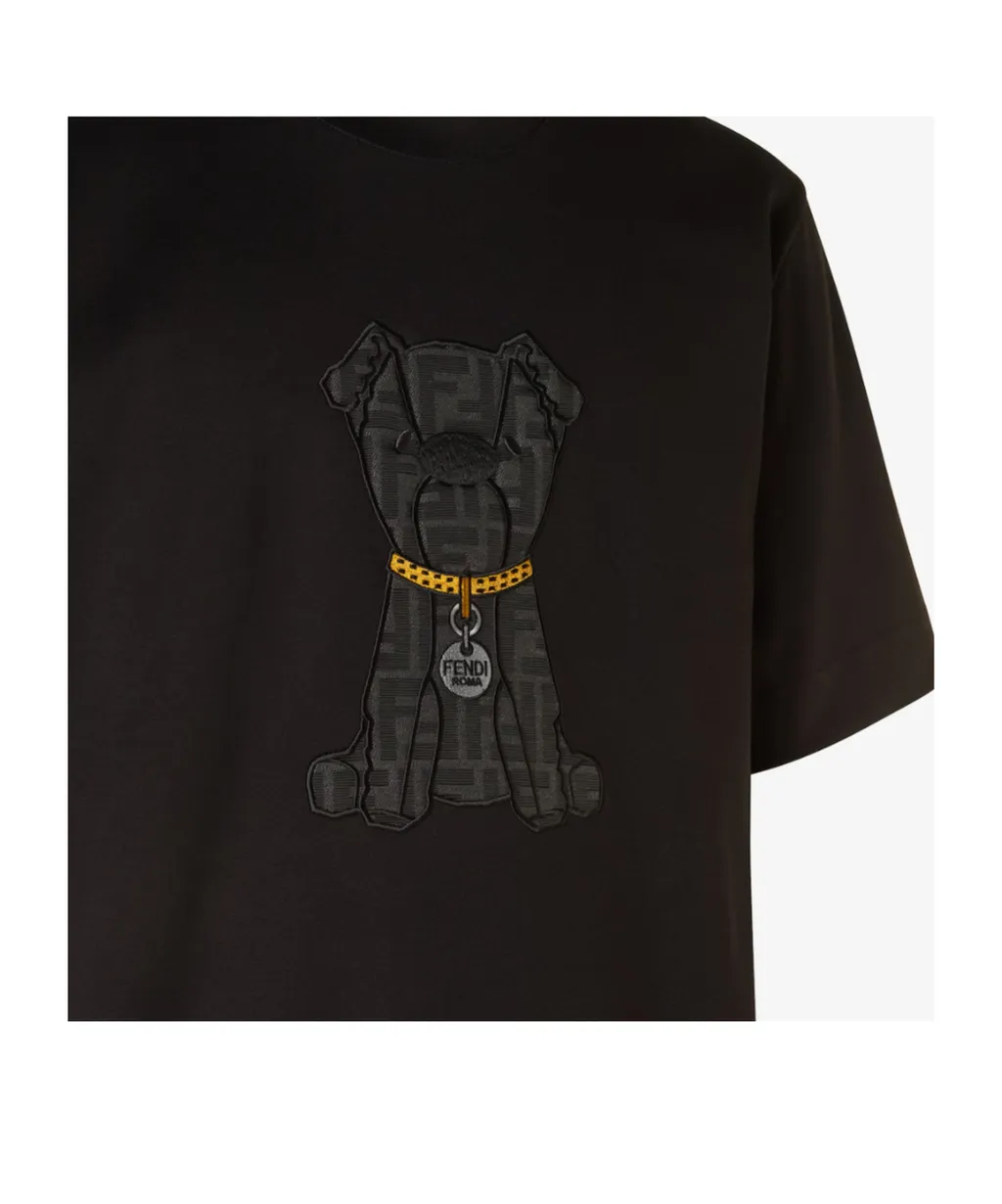 Fendi Logo Dog Crewneck T-Shirt