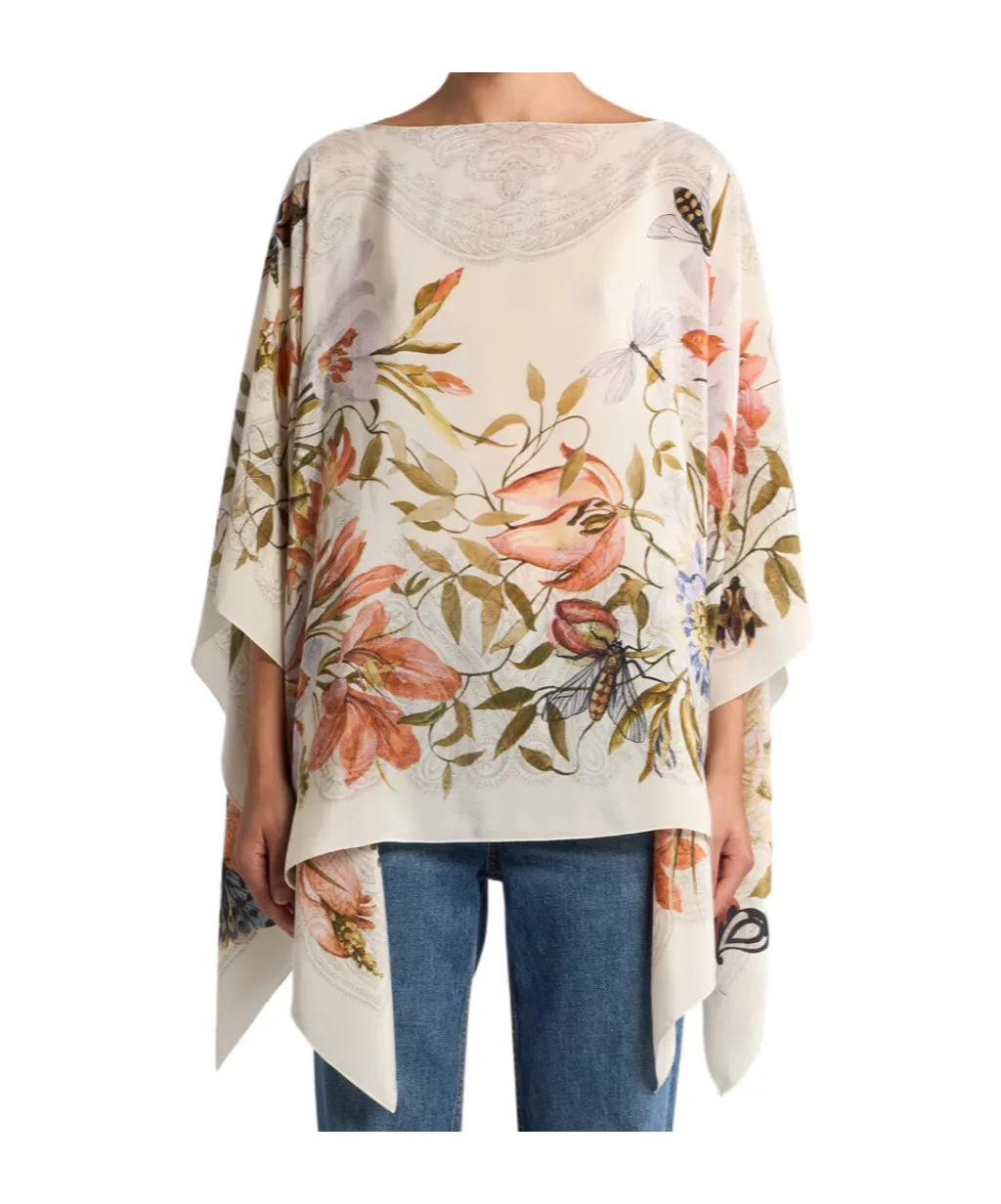 Etro Placed Floral Printed Poncho Top