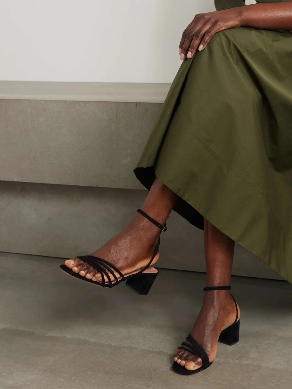 50Mm Latour Ankle-Strap Block-Heel Sandals