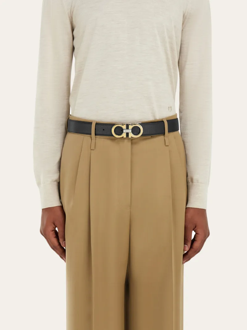 Reversible And Adjustable Gancini Belt With Switch Buckle