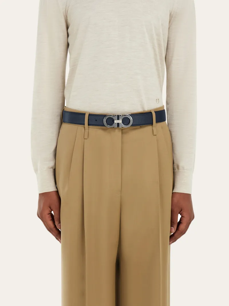 Reversible And Adjustable Gancini Belt With Switch Buckle