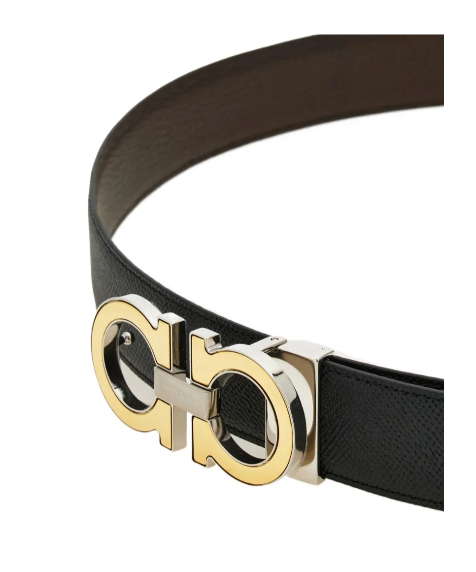 Reversible And Adjustable Gancini Belt With Switch Buckle