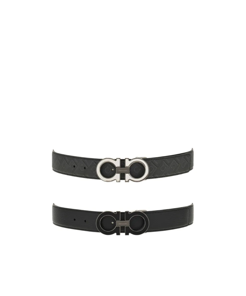 Reversible And Adjustable Gancini Belt With Switch Buckle