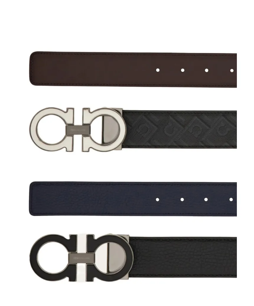 Reversible And Adjustable Gancini Belt With Switch Buckle