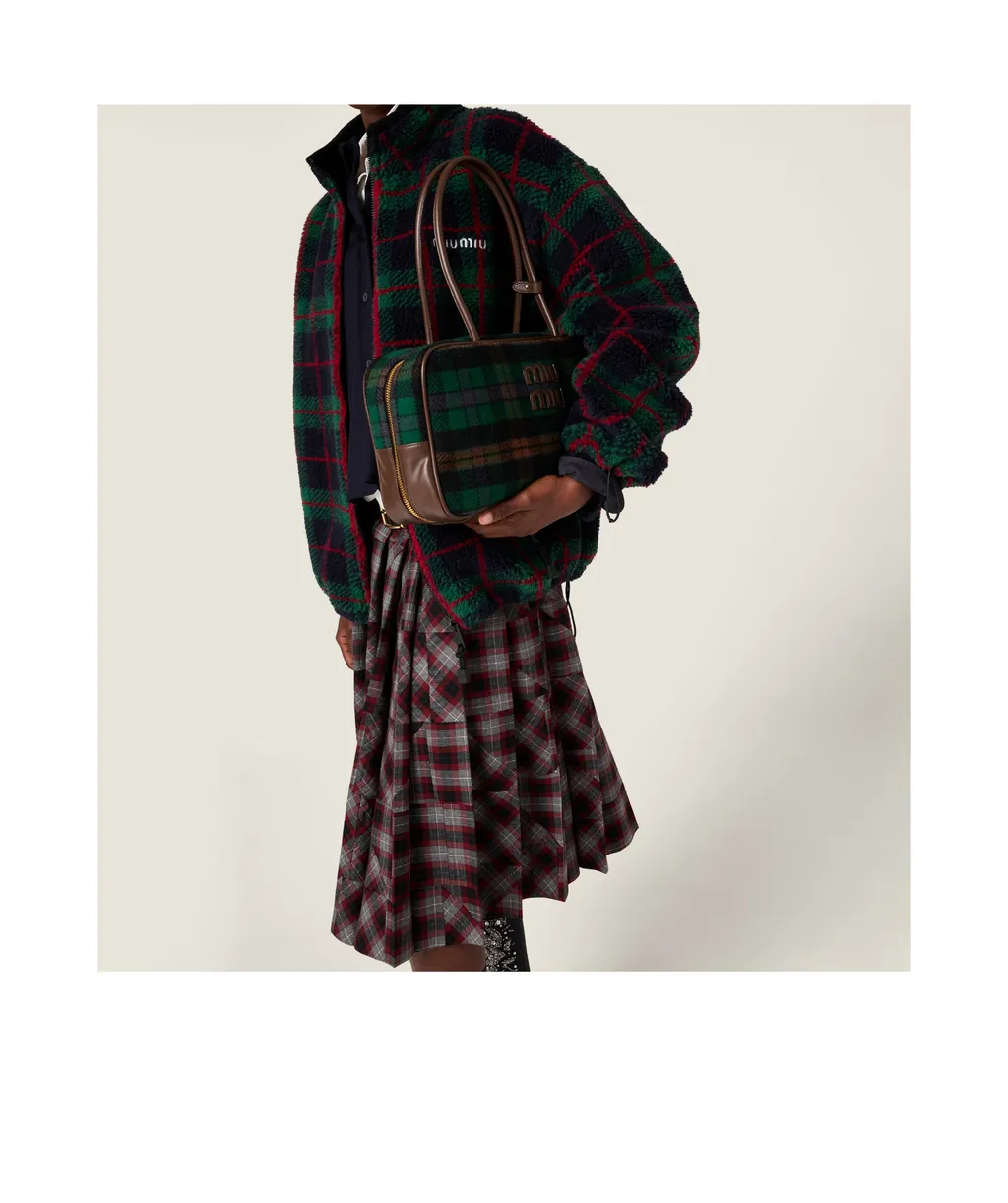 Checked Teddy Zipper Jacket