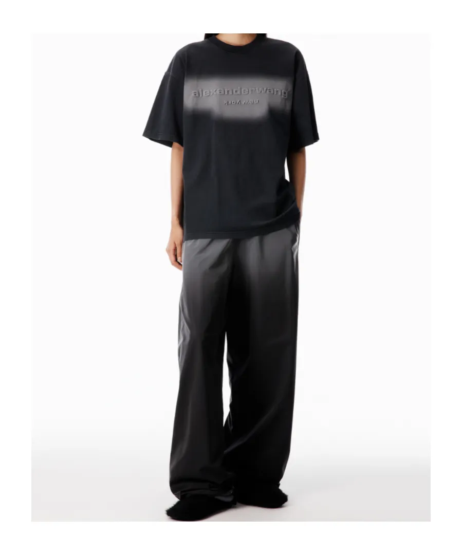 Alexander Wang Oversized Logo Embossed Crewneck T-Shirt