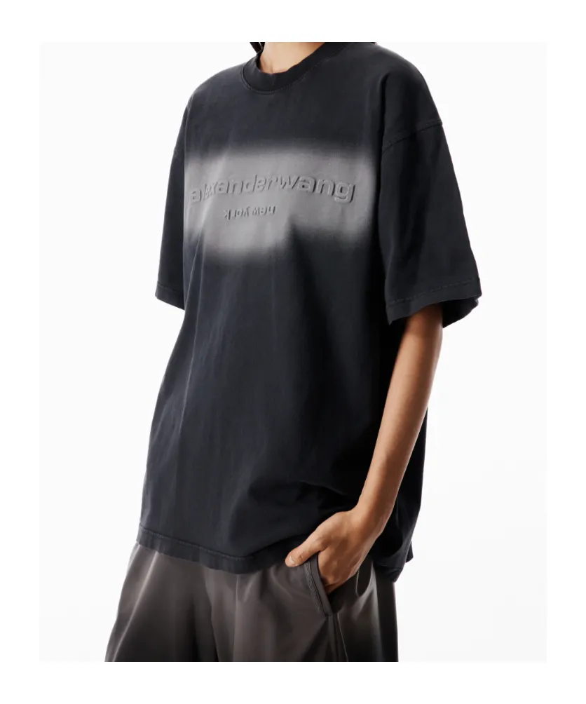 Alexander Wang Oversized Logo Embossed Crewneck T-Shirt