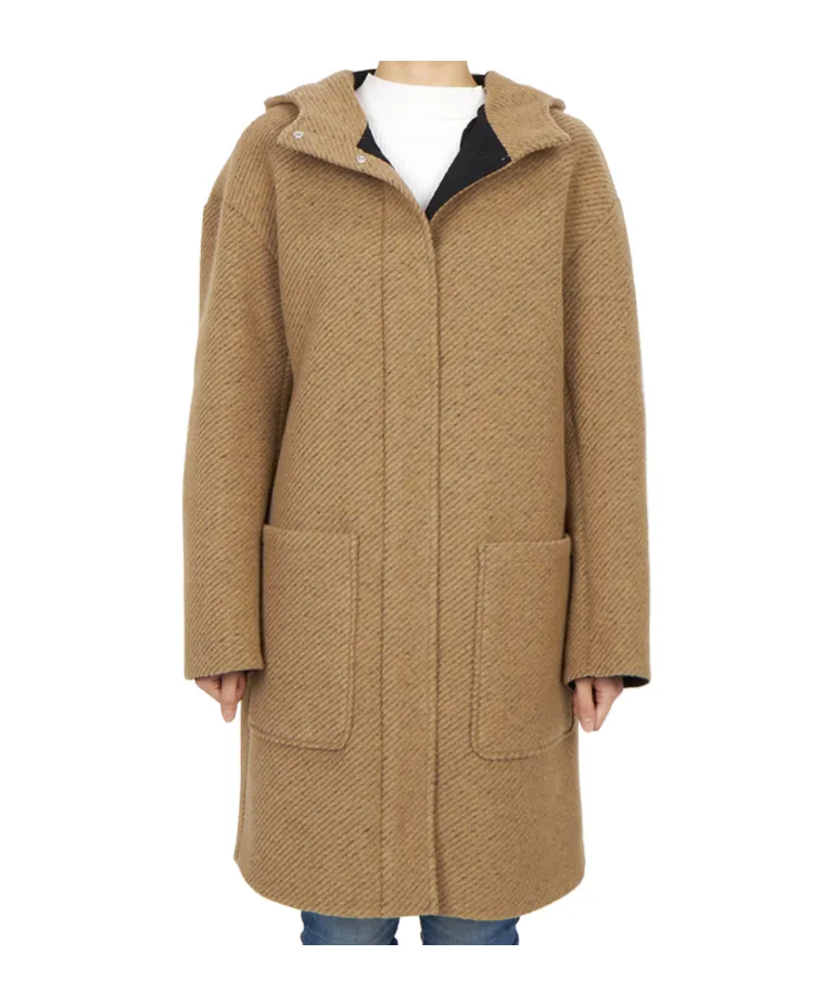 Long-Sleeved Hooded Coat