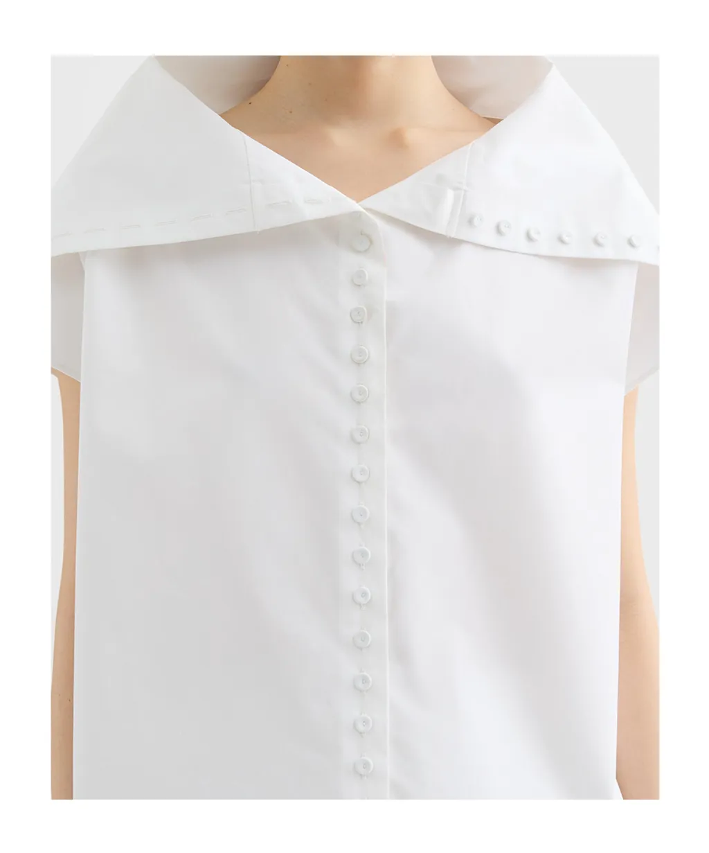 Jil Sander	Sailor-Collar Straight Hem Shirt