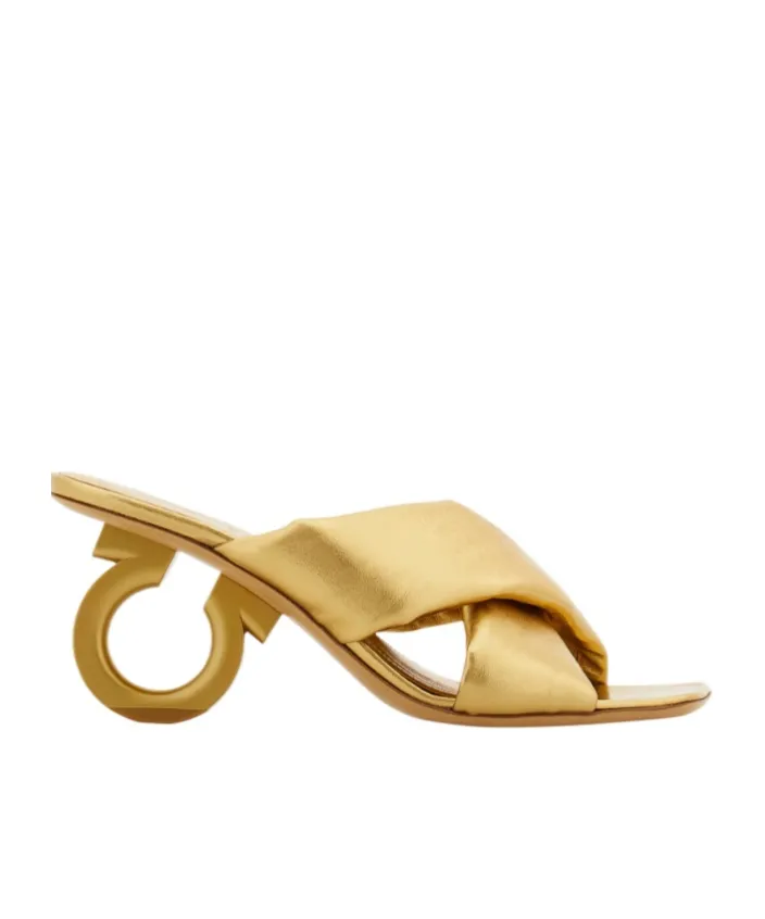 Padded Sandal With Gancini Heel