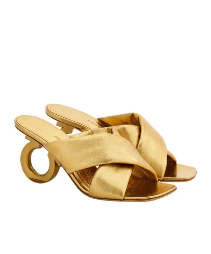 Padded Sandal With Gancini Heel