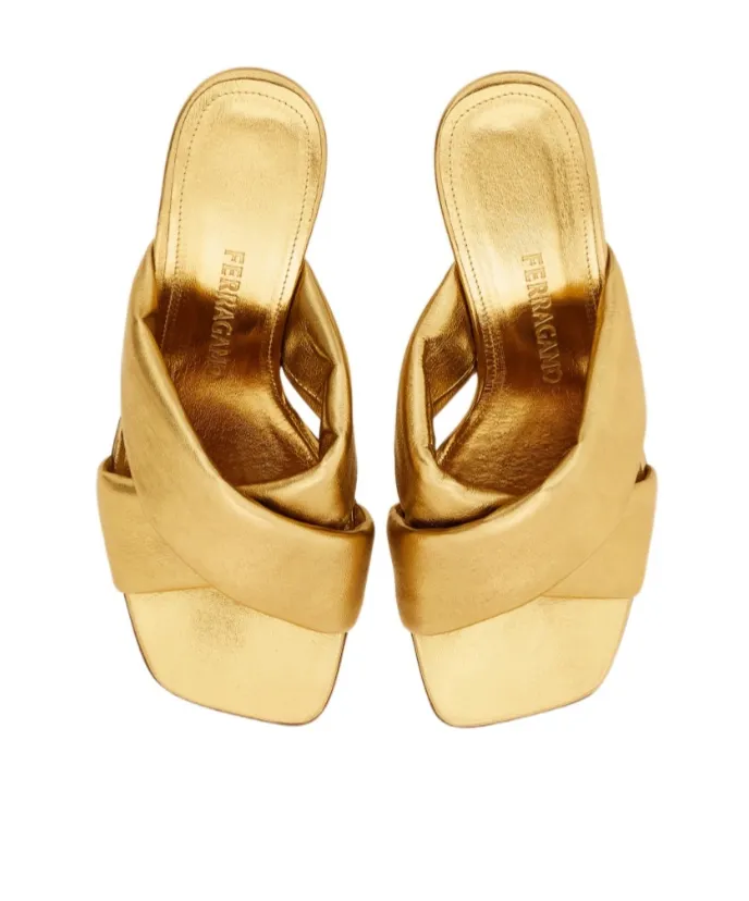 Padded Sandal With Gancini Heel