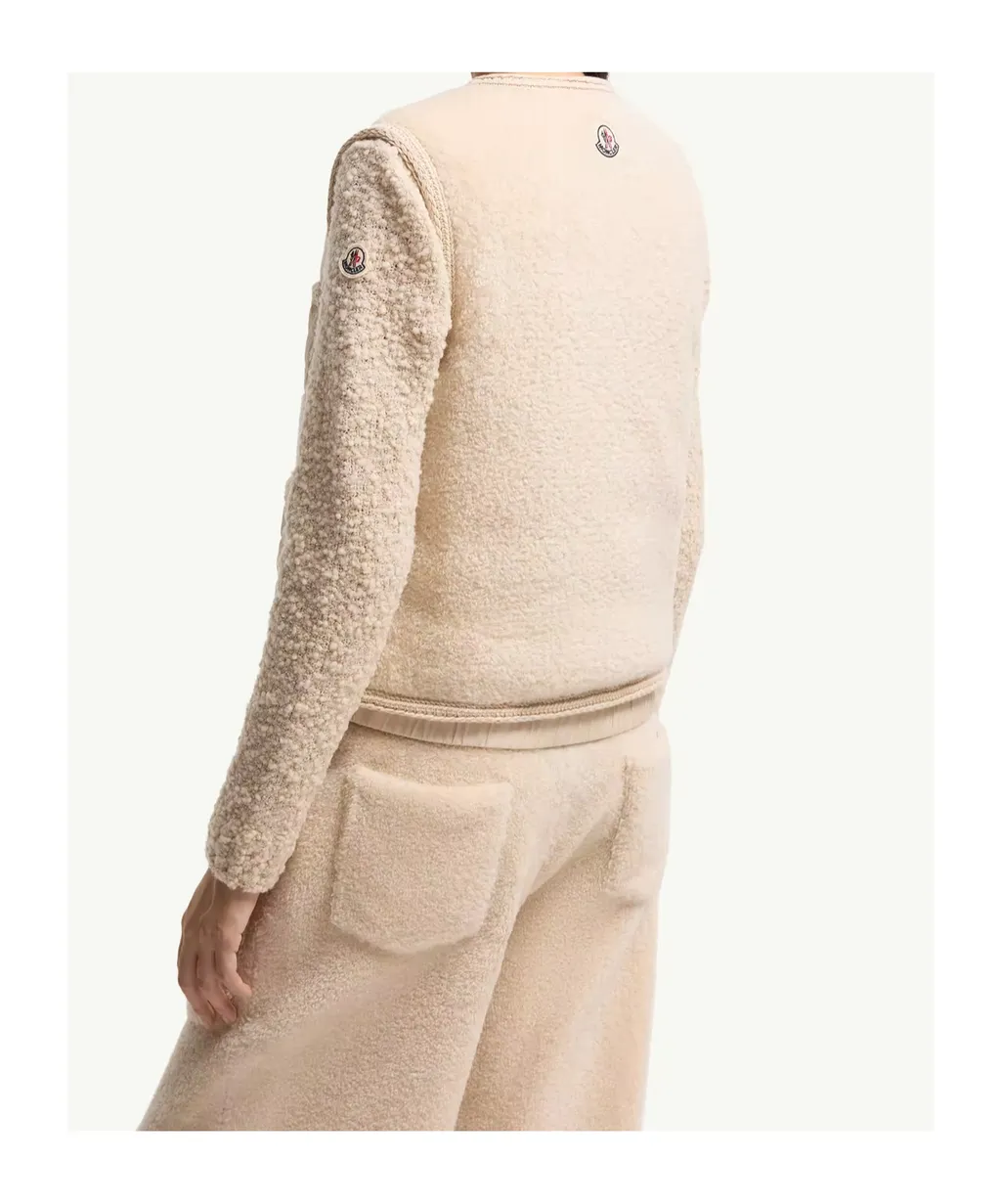 Moncler Mimosas Braided Trim Teddy Padded Gilet