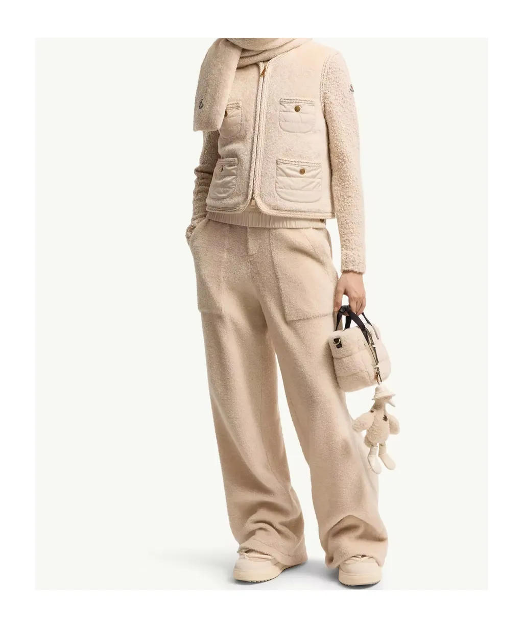 Moncler Mimosas Braided Trim Teddy Padded Gilet