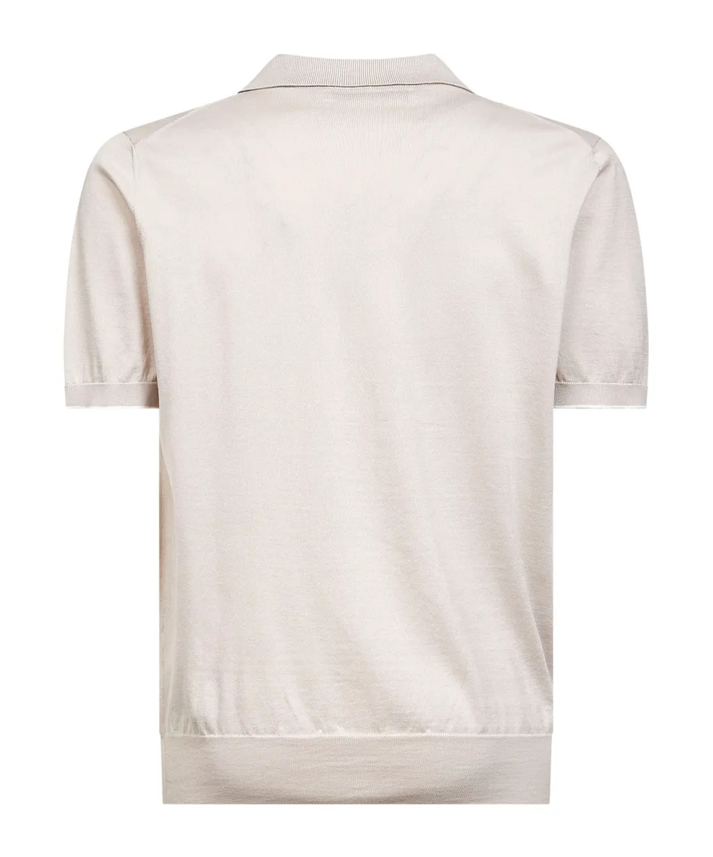 Brunello Cucinelli Short Sleeved Ribbed Polo Shirt