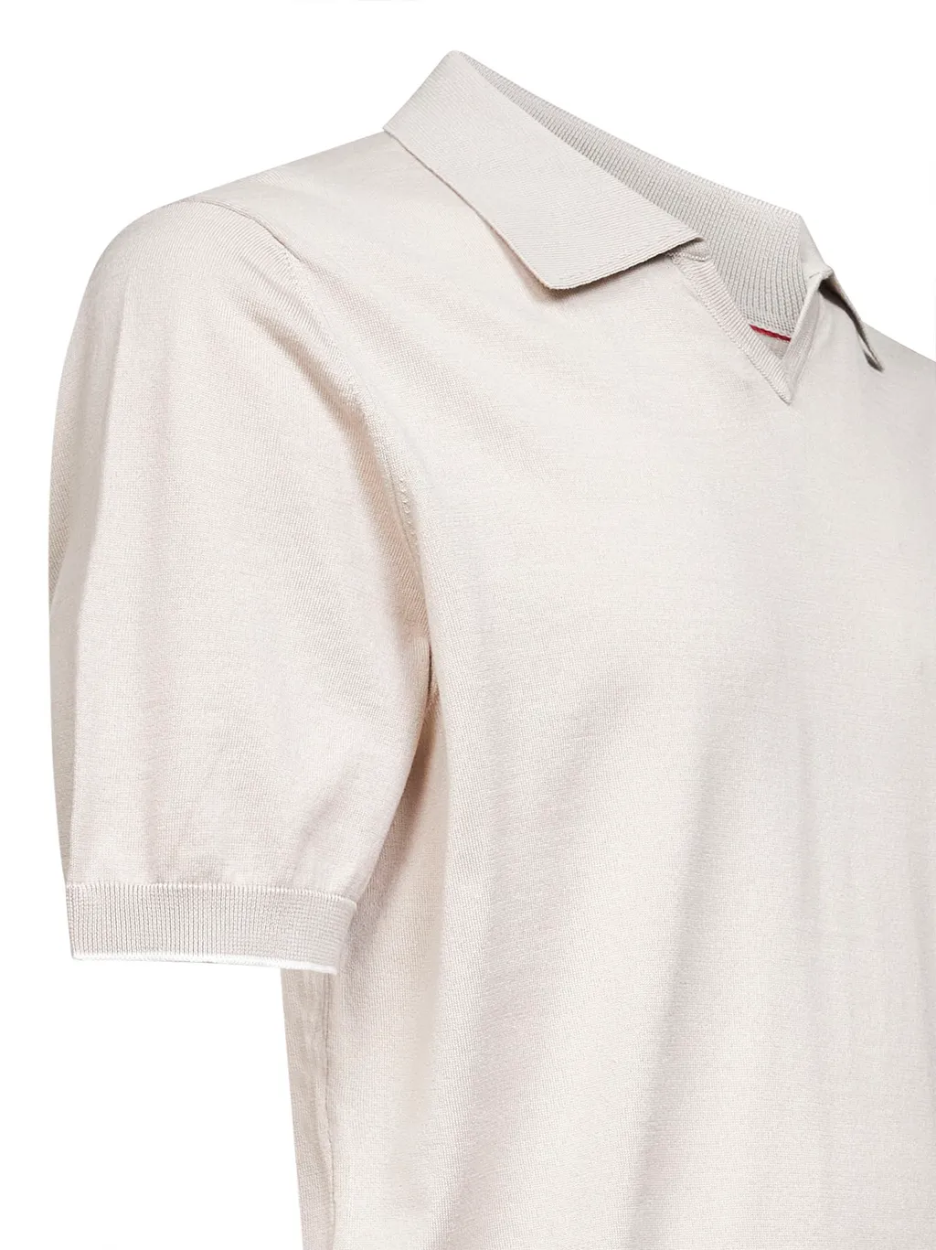 Brunello Cucinelli Short Sleeved Ribbed Polo Shirt