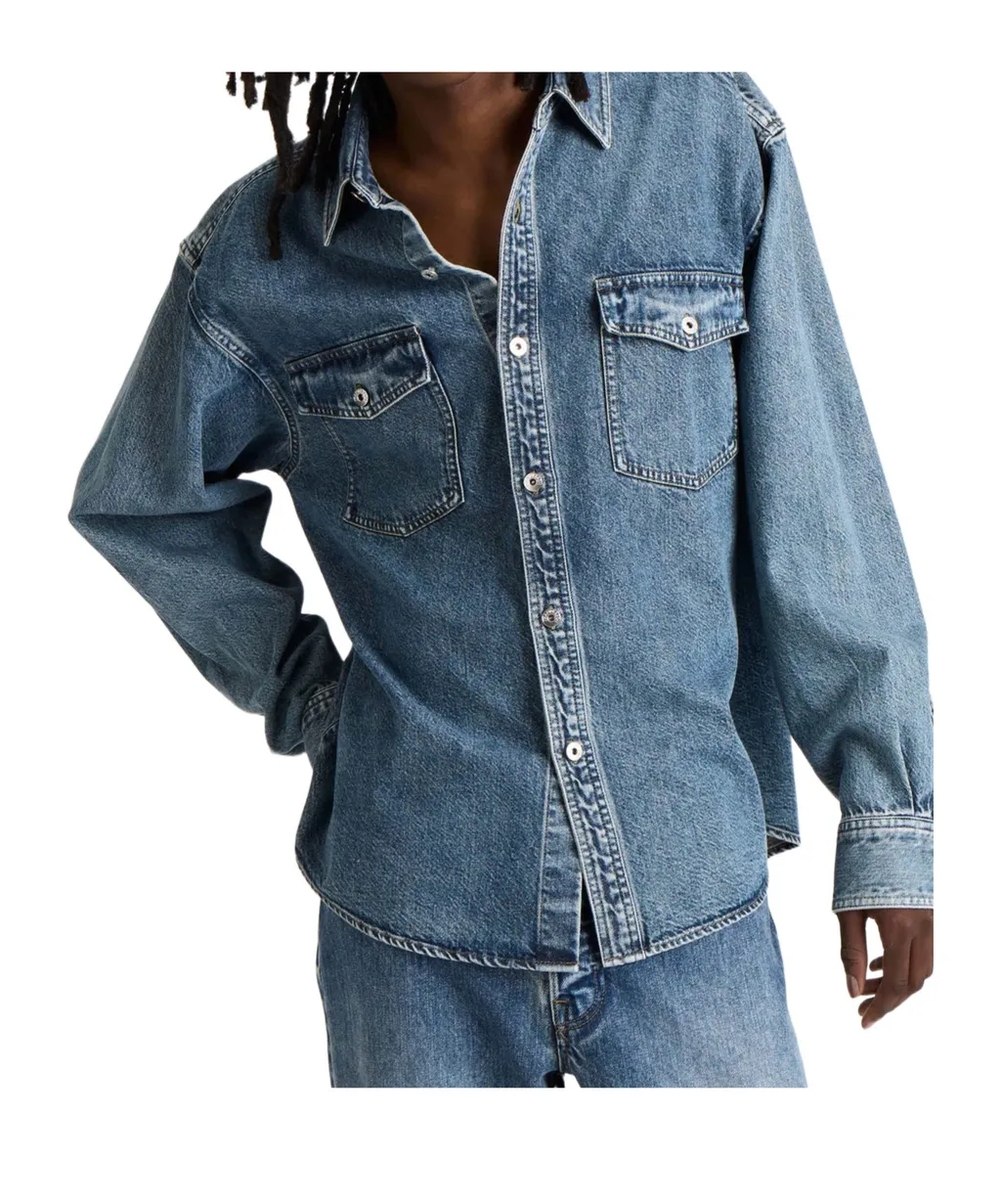 Jw Anderson Logo Patch Denim Shirt