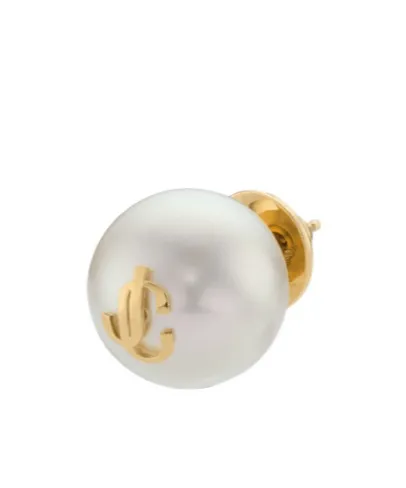 Jimmy Choo Logo Detailed Pearl Stud