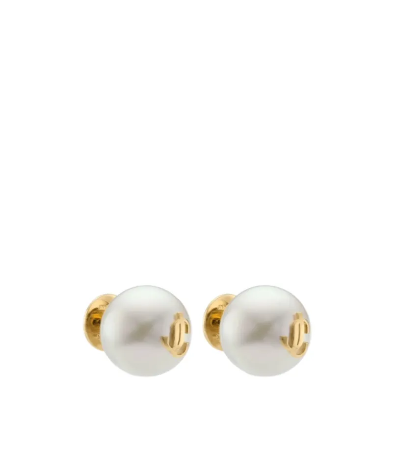 Jimmy Choo Logo Detailed Pearl Stud