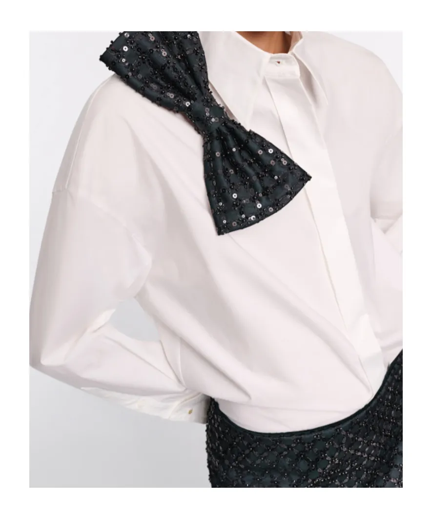 Dorothee Schumacher Bow Brooch Oversized Shirt