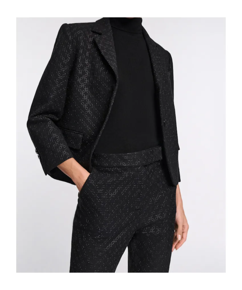 Embroidered Mini Blazer In Punto Milano