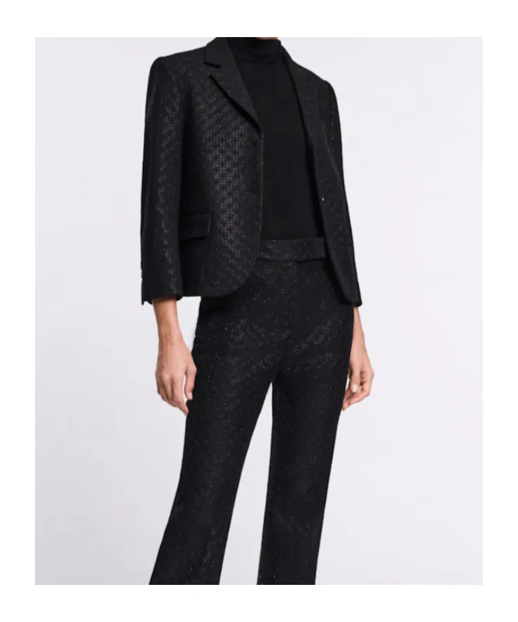 Embroidered Mini Blazer In Punto Milano