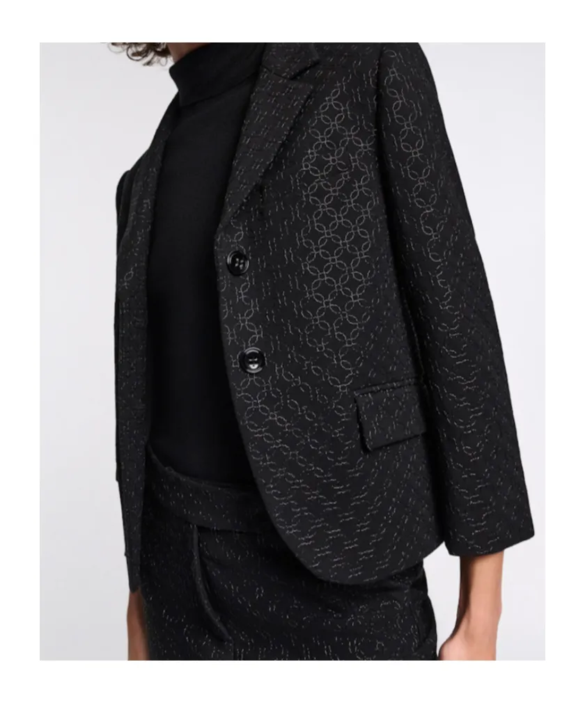 Embroidered Mini Blazer In Punto Milano