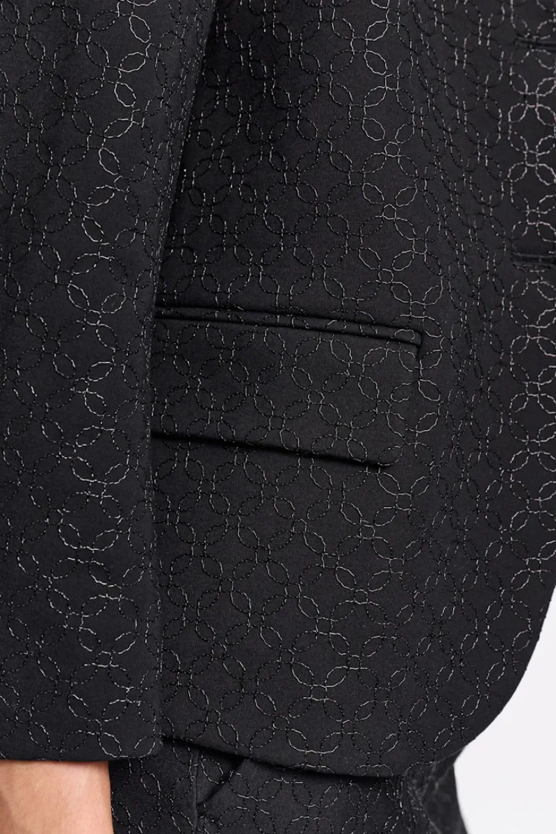 Embroidered Mini Blazer In Punto Milano
