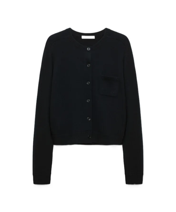 Cardigan With Contrast Collar